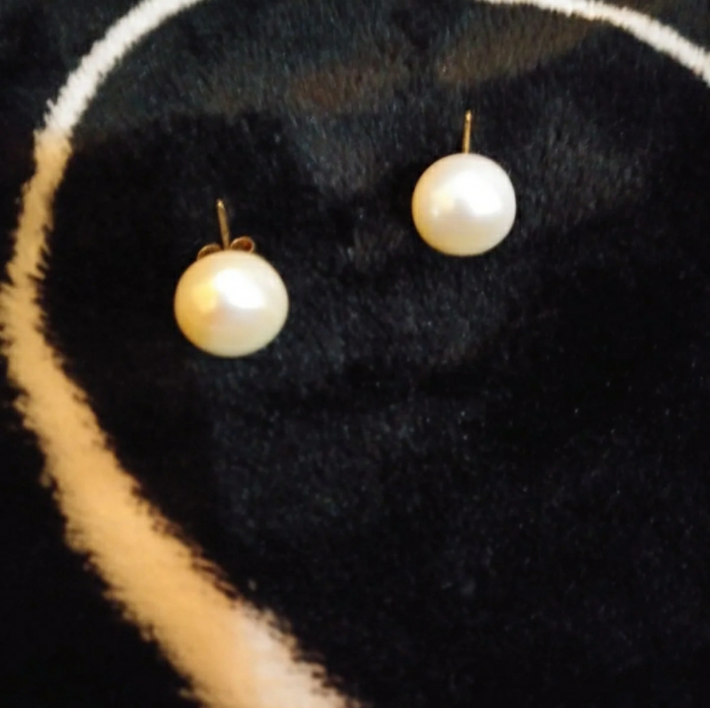 Huge Cultured Pearl Earrings